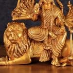 Brass Durga Eighteen Arms with Lion Idol | 12" Sacred Art | 6.5kg Golden Finish Masterpiece | Divine Temple Beauty | Jaipurio